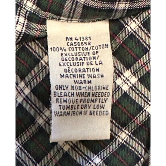 Men's Ralph Lauren Brand Green Button-Down Casual Plaid Shirt 100% Cotton Size X - Picture 15 of 16